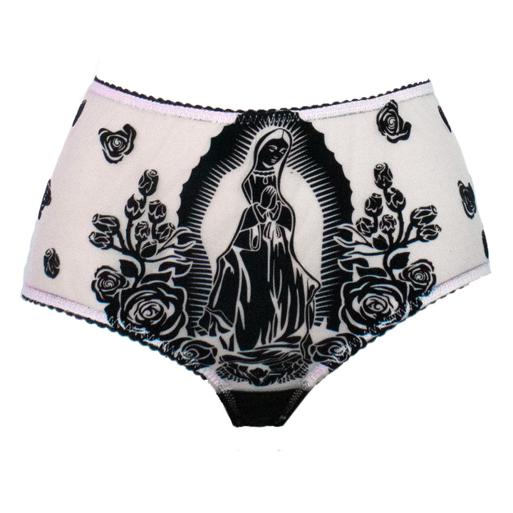 Black and Pink Virgin Mary High Waist Panty