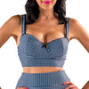 Go Go Gidget! Gingham Underwire Bustier Bikini Top - McLaineO