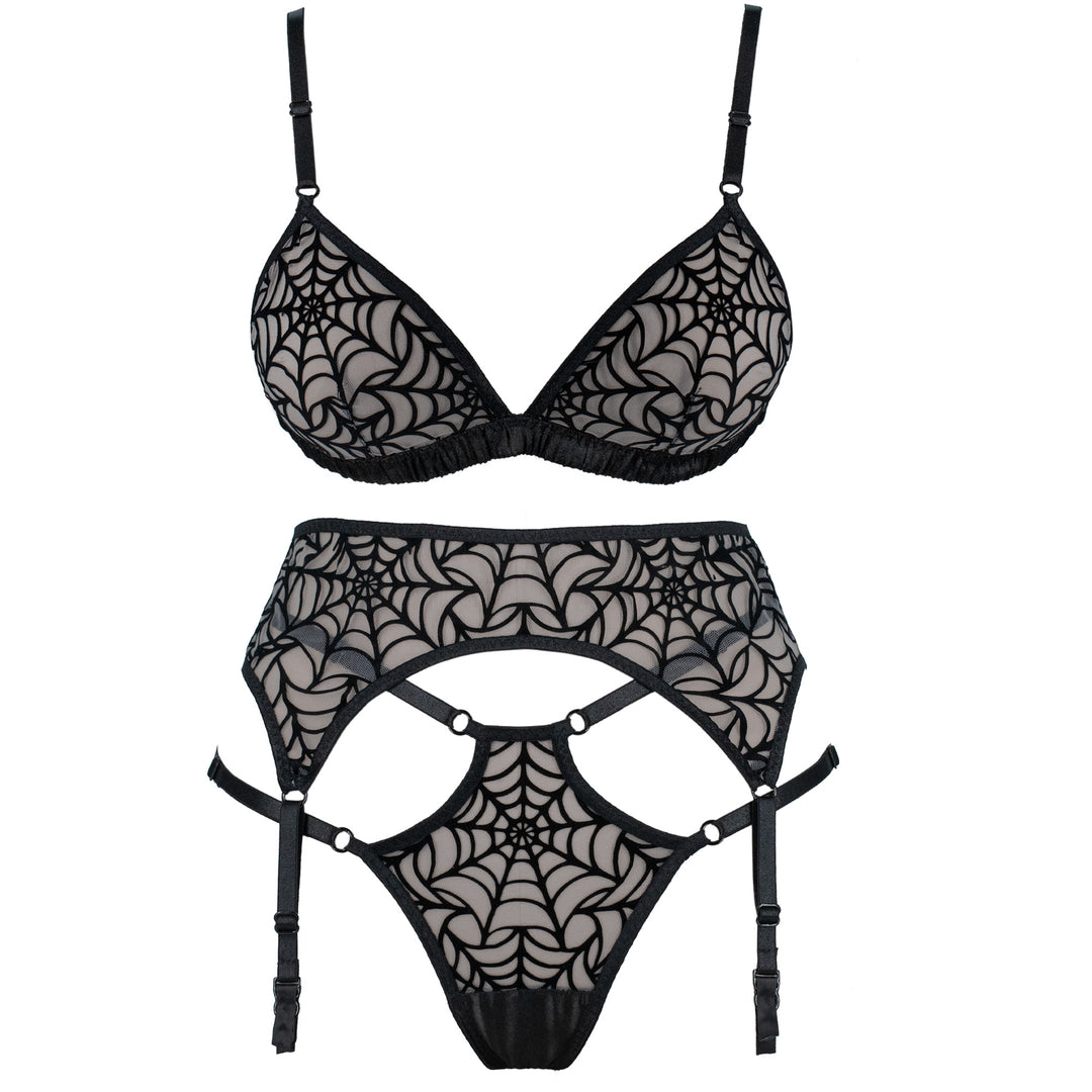 LUXE ALL BLACK Spiderweb Bralette