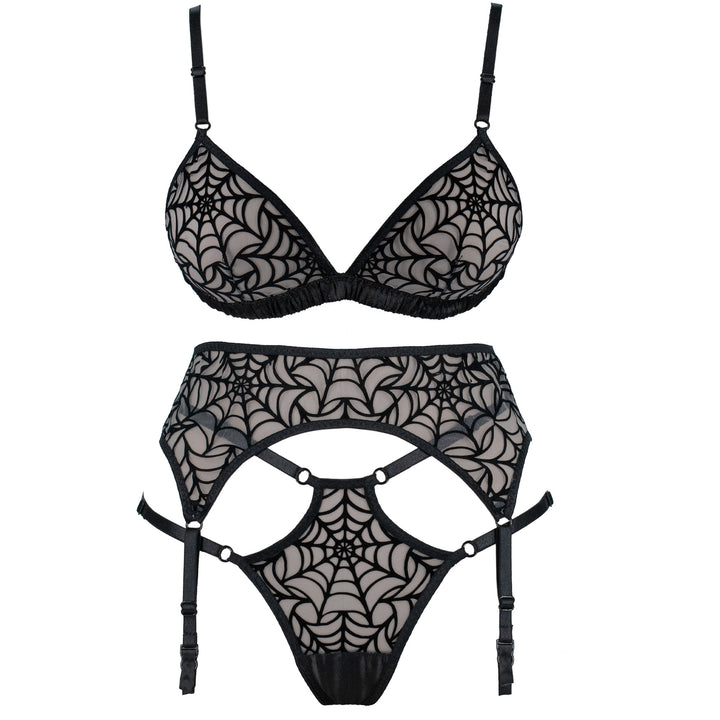 LUXE ALL BLACK Spiderweb Bralette
