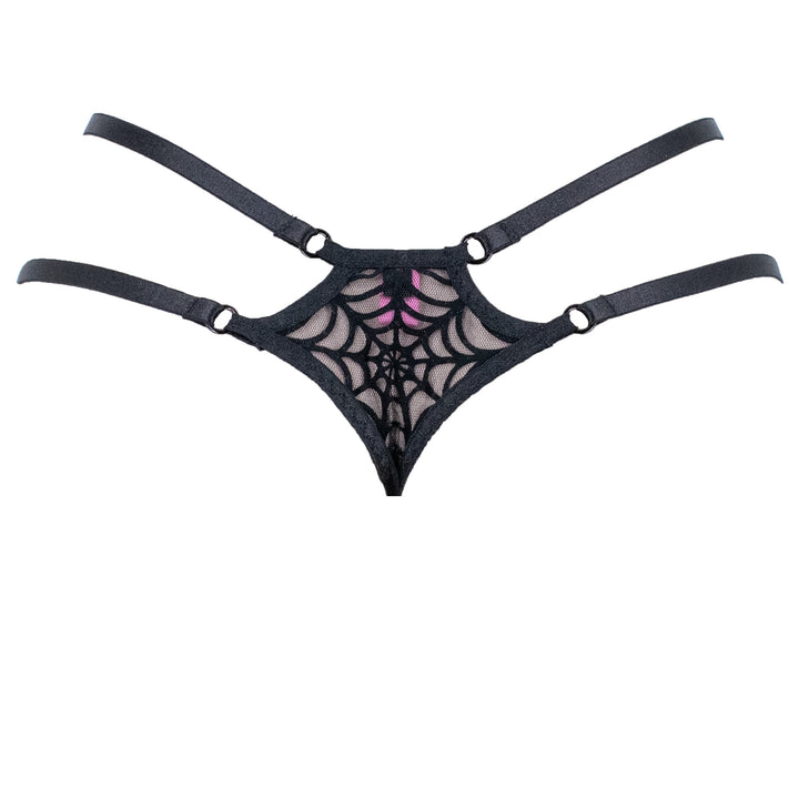 Black Spiderweb Strappy Thong