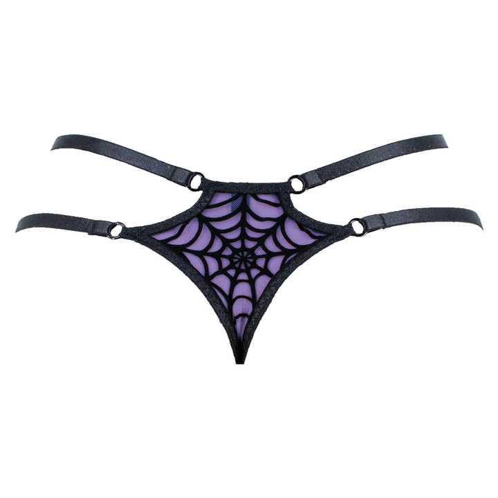 LUXE Purple Spiderweb Strappy Thong