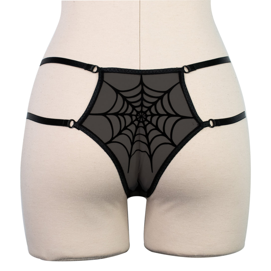 Black Spiderweb Strappy Thong