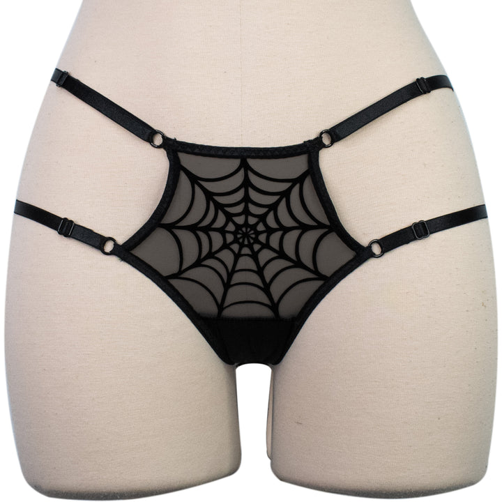 Black Spiderweb Strappy Thong