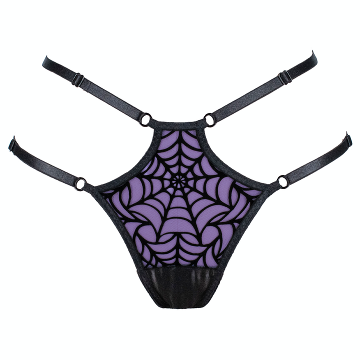 LUXE Purple Spiderweb Strappy Thong