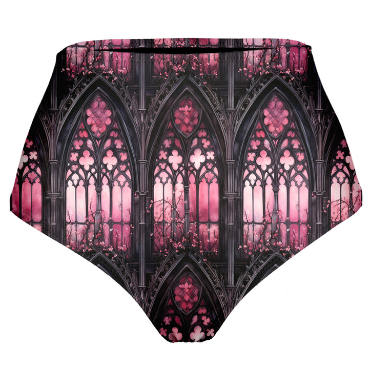 Pink Stained Glass High Waist Cheeky Bikini Bottom