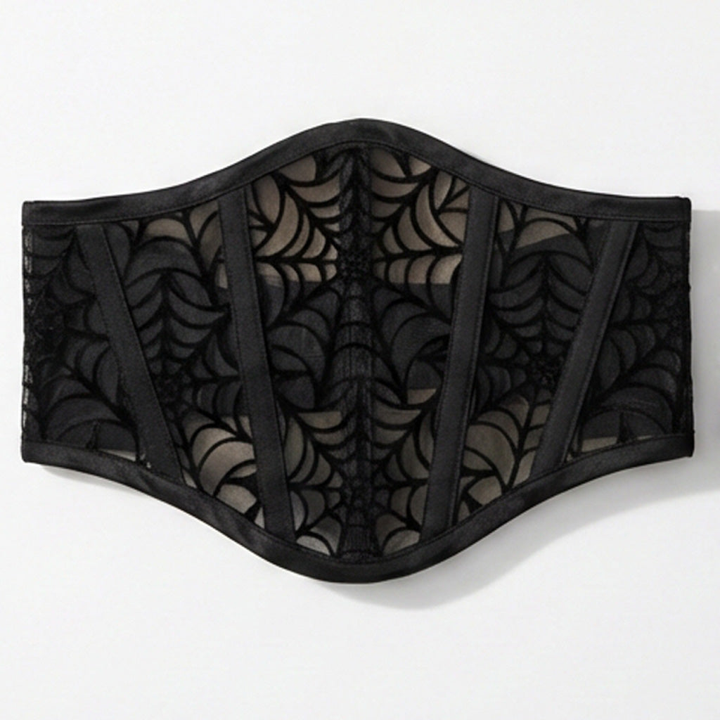 Black Spiderweb Underbust Corset