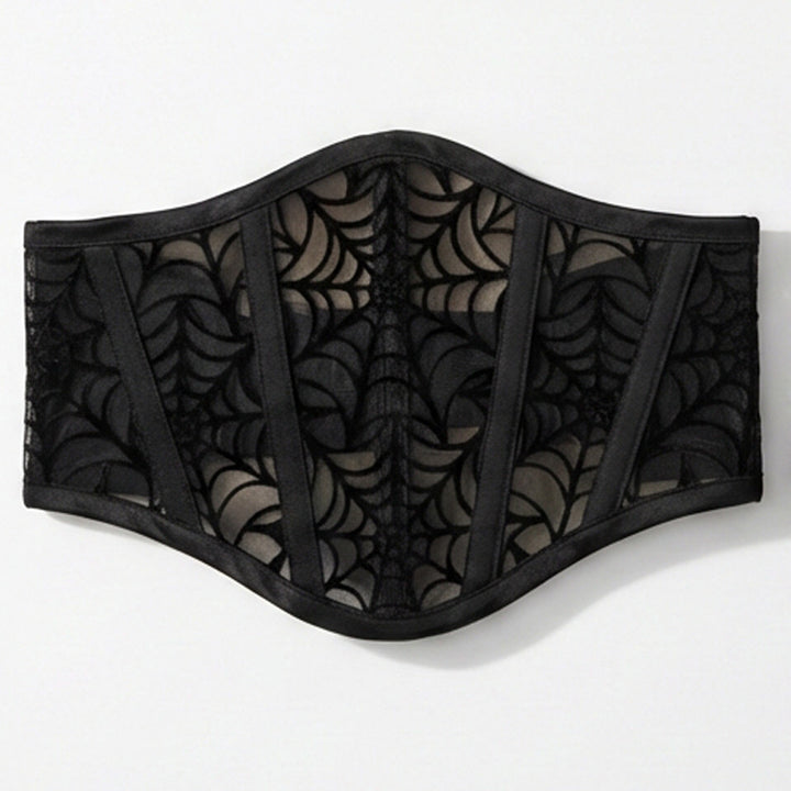 Black Spiderweb Underbust Corset