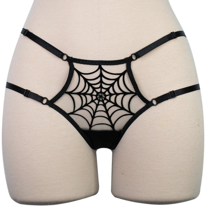 Black Spiderweb Strappy Thong