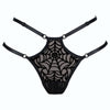 LUXE ALL BLACK Spiderweb Strappy Thong