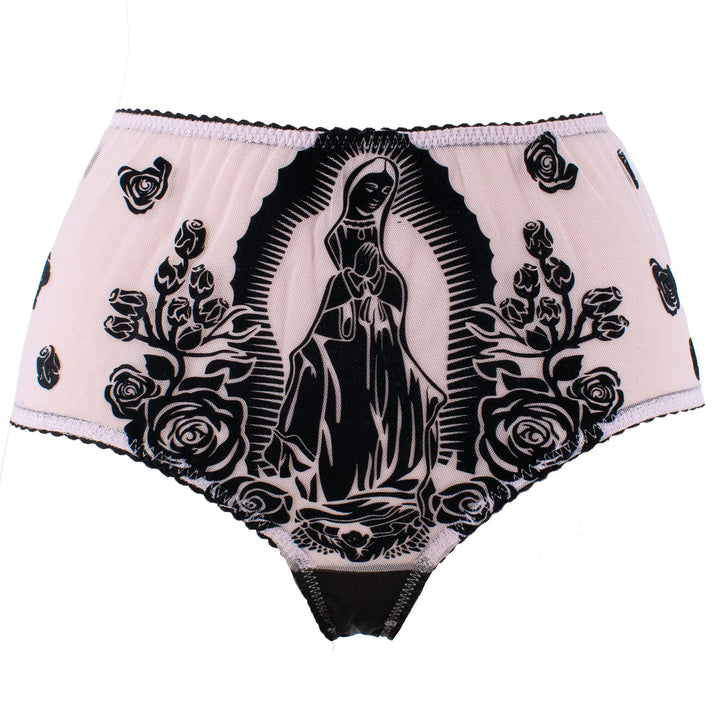 Black and Pink Virgin Mary High Waist Panty