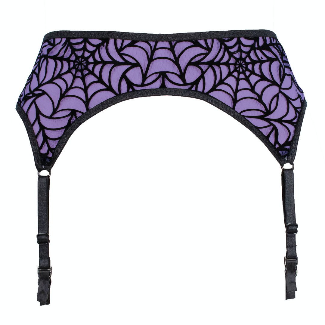 Purple Spiderweb Garter Belt