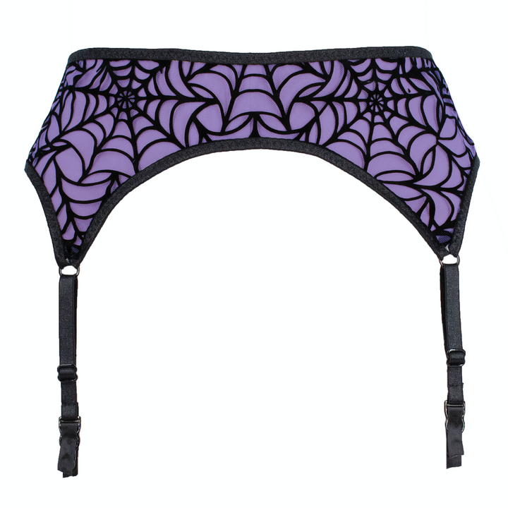Purple Spiderweb Garter Belt