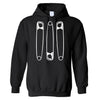 Giant Safety Pins  -  Hooded Sweatshirt