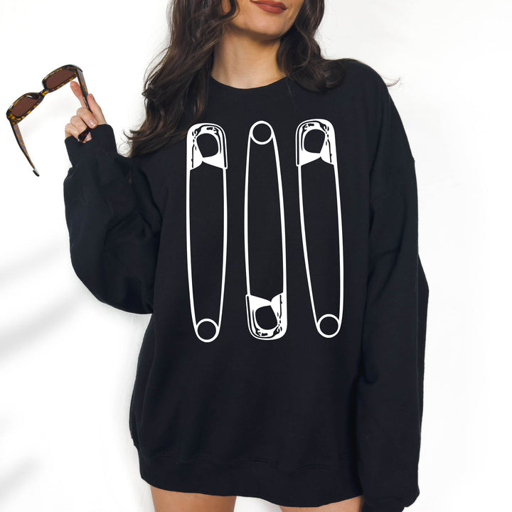 Giant Safety Pins   -  Crewneck Sweatshirt