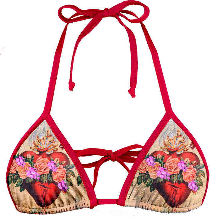 Sacred Heart Triangle Bikini Top