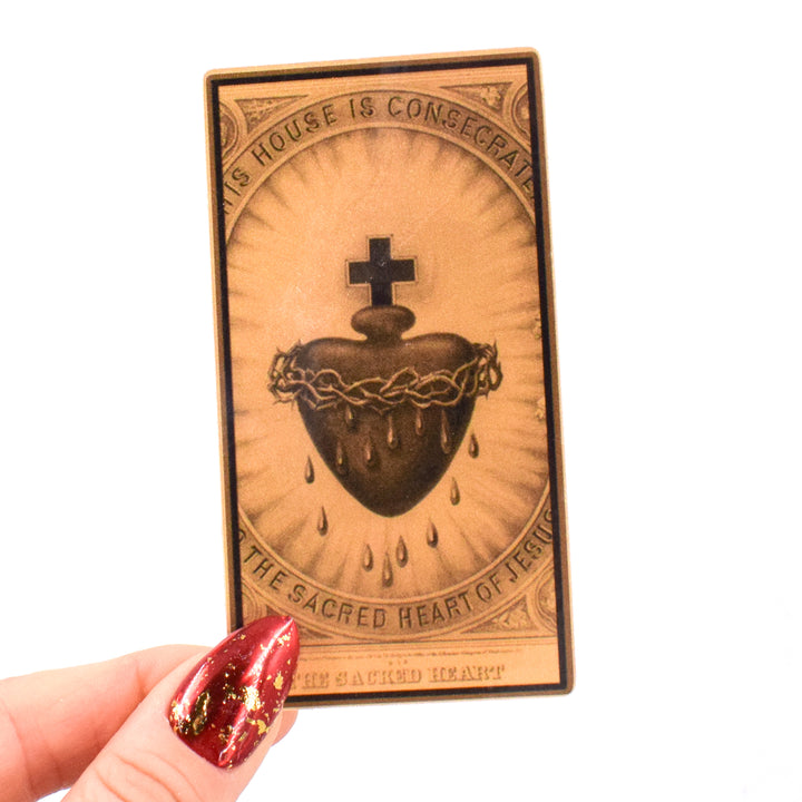 Gold Sacred Heart - Vinyl Sticker