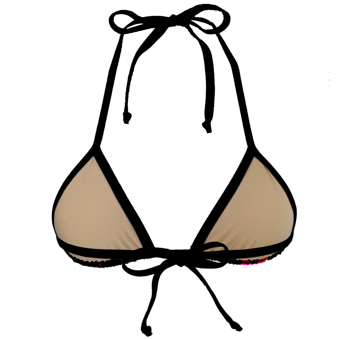 Pink Stained Glass Triangle Bikini Top