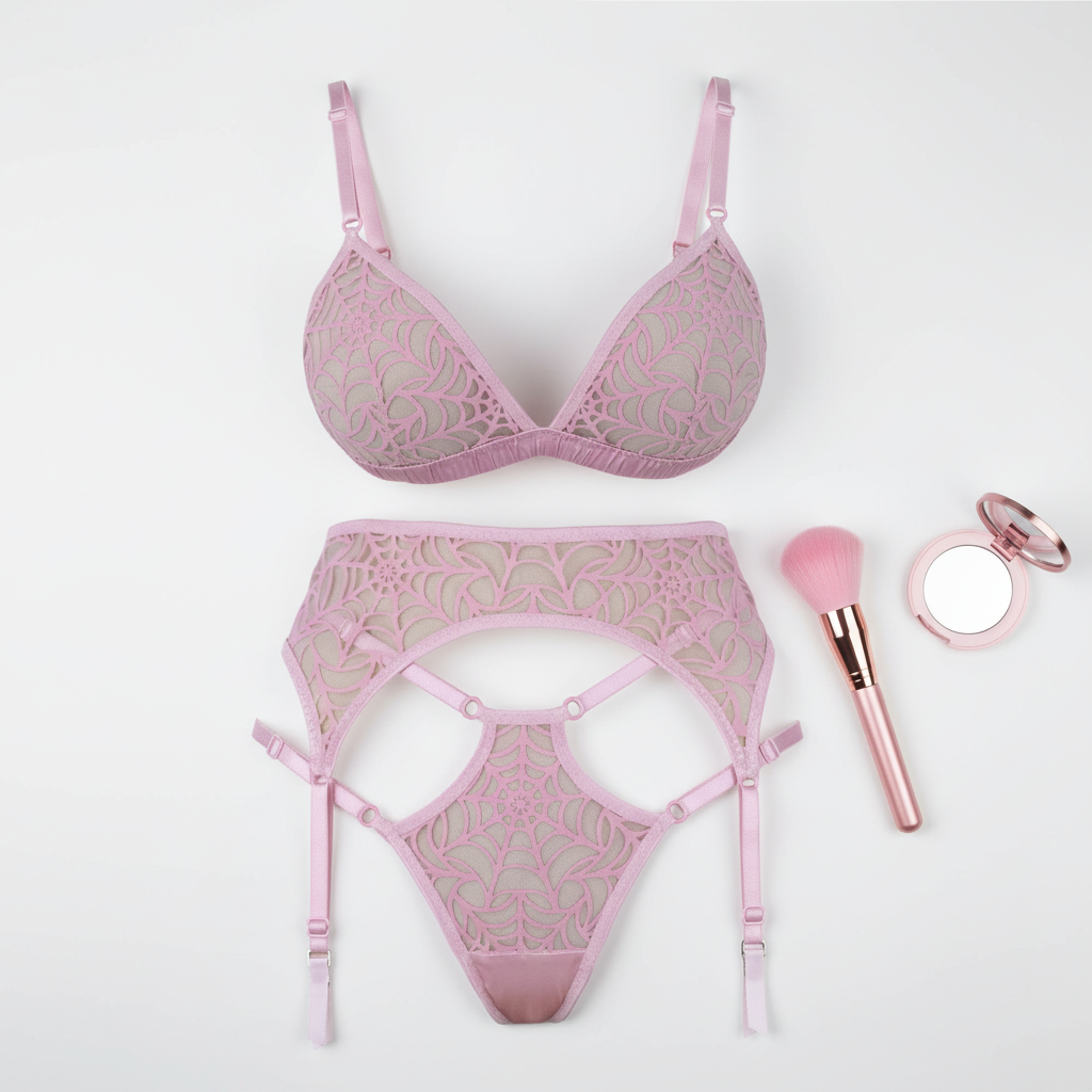 LUXE PINK Spiderweb Strappy Thong - McLaineO