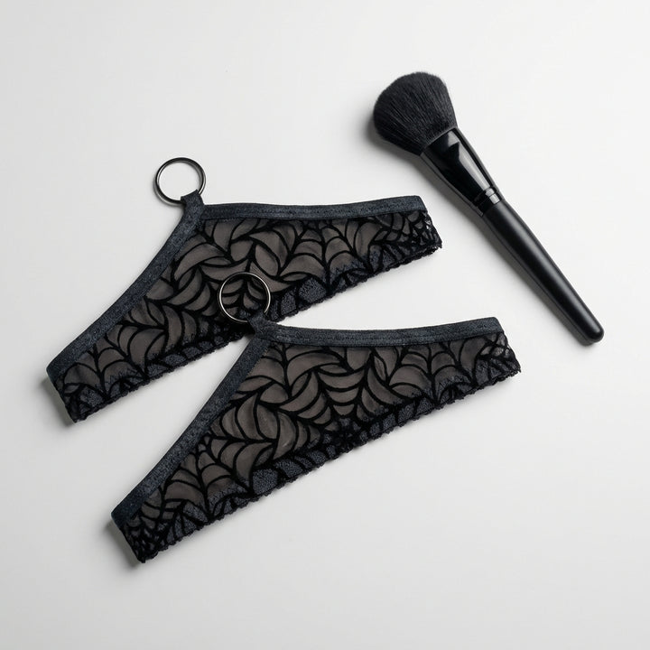Black Spiderweb Thigh Garters