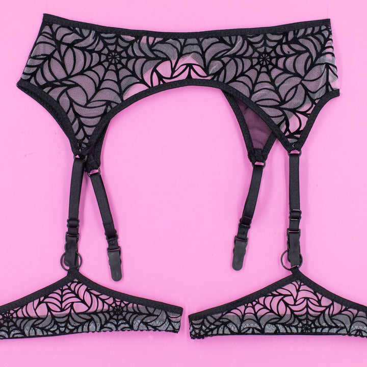 Black Spiderweb Thigh Garters