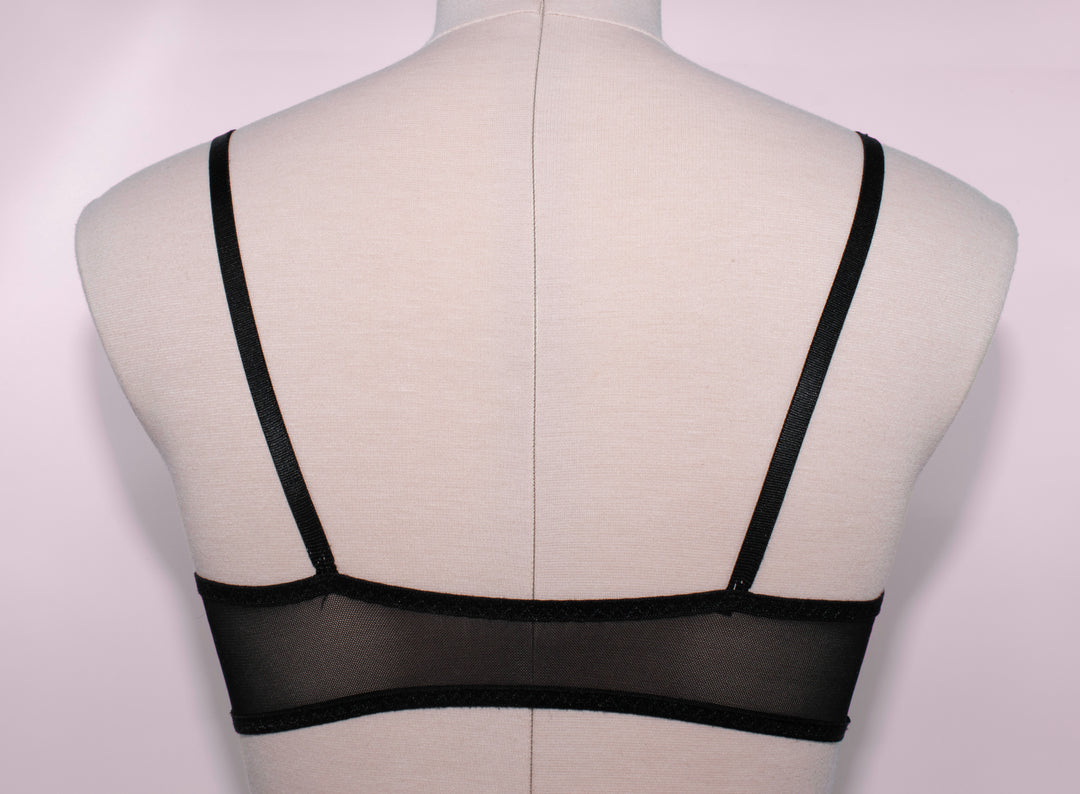 Pink and Black Frankenstein Soft Mesh Bralette