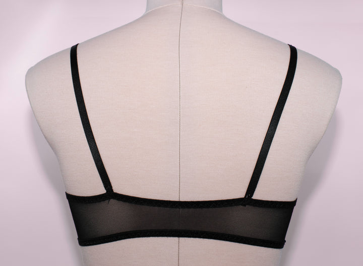 Pink and Black Frankenstein Soft Mesh Bralette