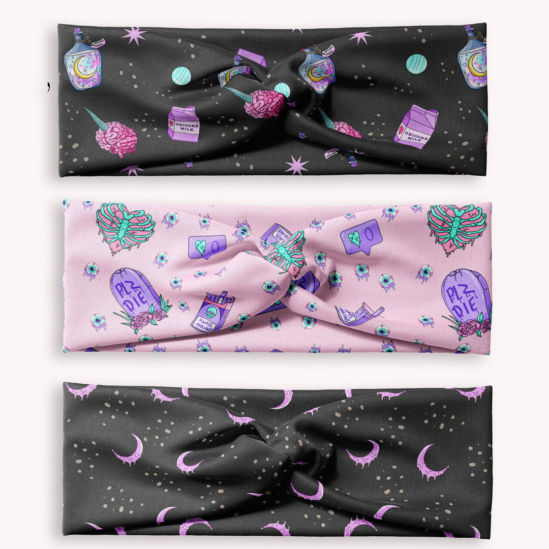 Unicorn  Twist Knot Headband, Faux Turban, Soft Stretchy HairBand
