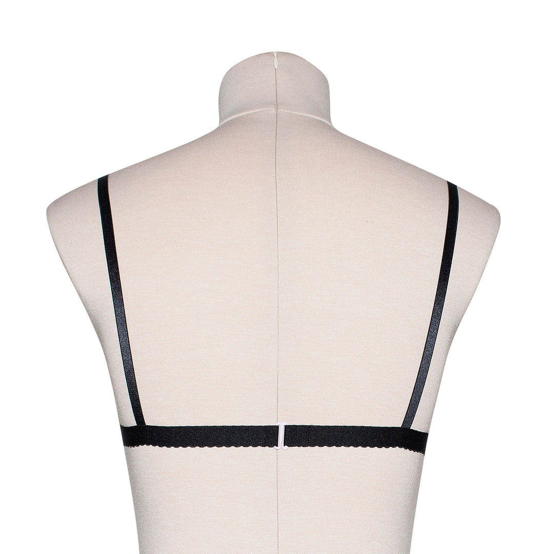 Lilac Star Bralette with Black Velvet Star Appliqué