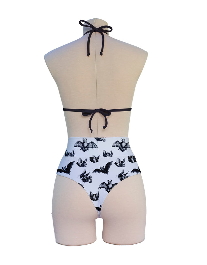 Bats Cheeky High Waist  Bikini Bottom and Triangle Top