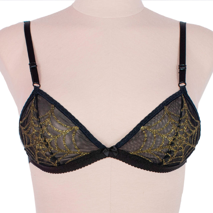 Gold Glitter Spiderweb Bralette
