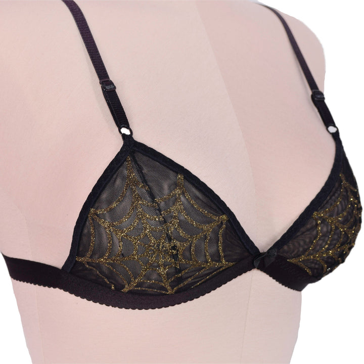 Gold Glitter Spiderweb Bralette