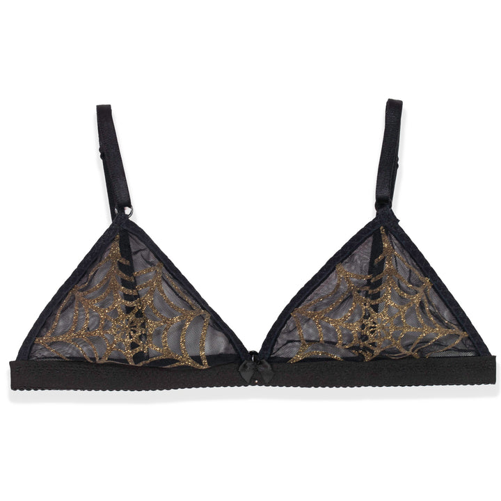 Gold Glitter Spiderweb Bralette